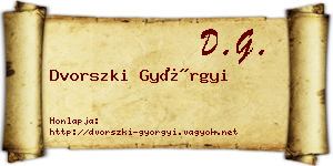 Dvorszki Györgyi névjegykártya